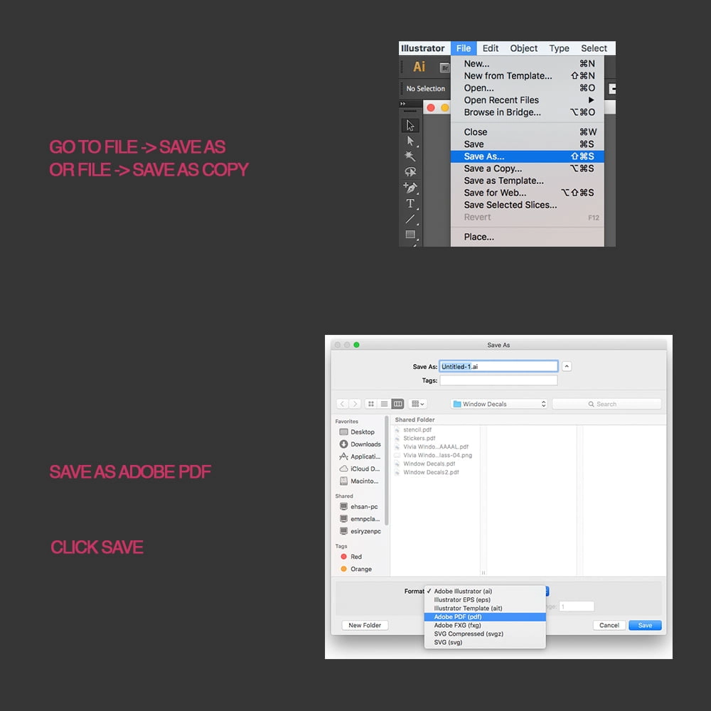 Illustrator: Save As PDF with proper settings
