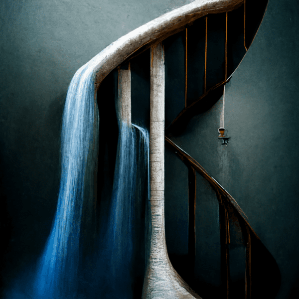 Tyler P. photo of a dark blue waterfall flowing down a spiral s 565c5515 5b2a 428a 97f8 460968258e89