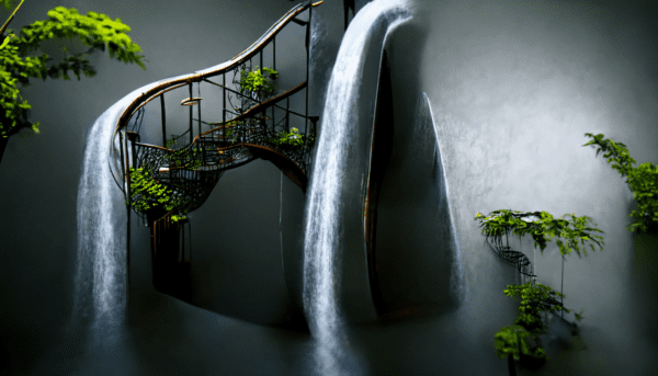 Tyler P. photo of a dark blue waterfall flowing down a spiral s 5c1554e4 4842 4868 8764 f3be5465f39b