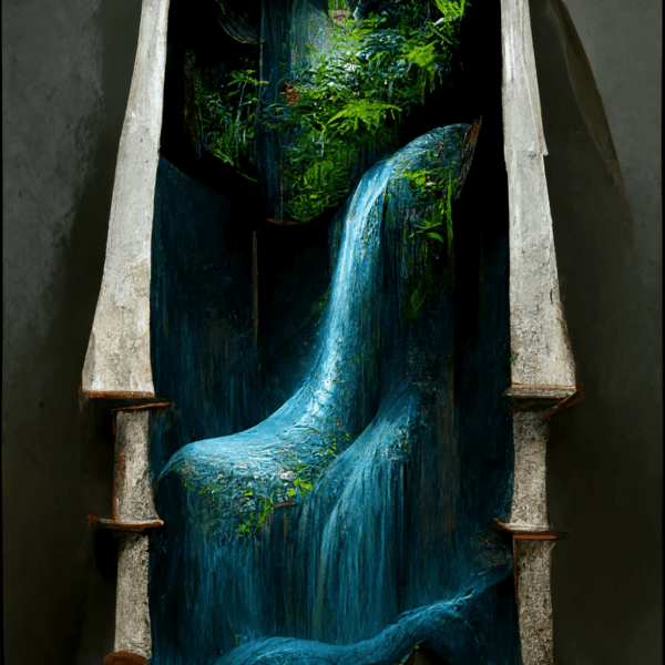 Tyler P. photo of a dark blue waterfall flowing down a spiral s 5fe01bfc ea07 466e a0a6 e1db0fcaf71e