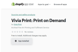 shopify vivia print app fine art print on demand