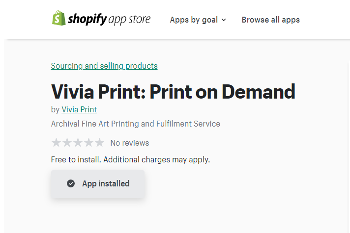 shopify vivia print app fine art print on demand