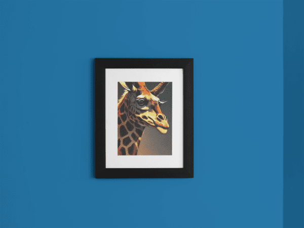 framed art print giraffe