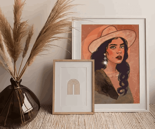Framed Ana Karen Portrait Illustration Print by Ariana Pacino 804x1024.jpg 1