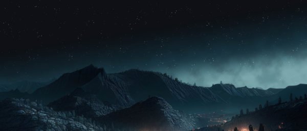 Forest Mountains Night