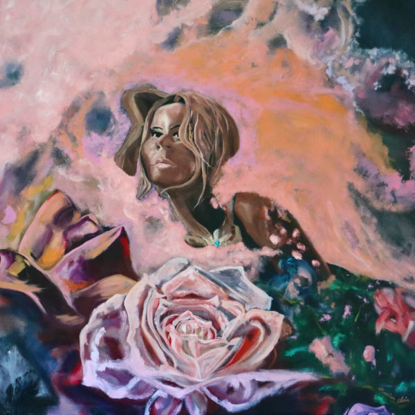 giclee print 6x6 rose garden in the clouds